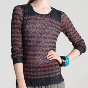 Marc by Marc Jacobs Charcoal/Multicolor Woven Mohair Blend Sweater Size XS